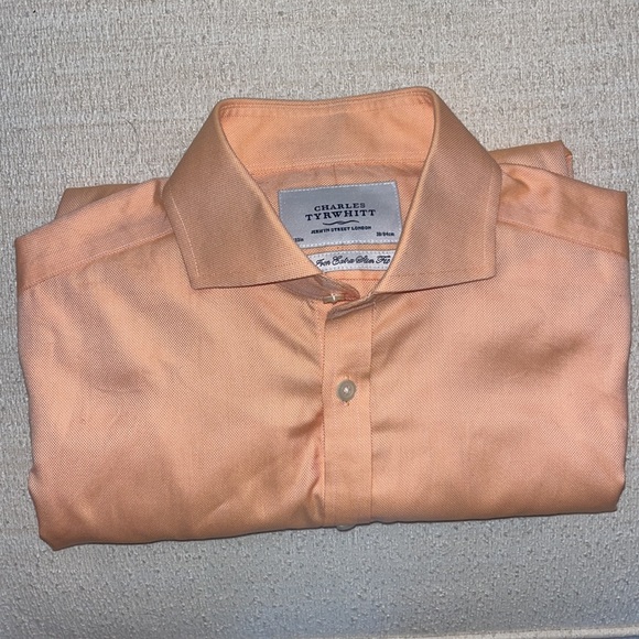 Charles Tyrwhitt Shirt - Orange, Buttons, Great Condition! - Picture 3 of 4